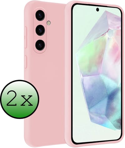 Hoesje 2 Stuks - Geschikt voor Samsung Galaxy A36 - Sterk & Shockproof - Case Siliconen - Back Cover - Telefoon Hoes - Lichtroze