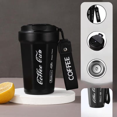 Thermosbeker met hoogwaardige uitstraling, koppelkoffiekop, eenvoudige vacuüm roestvrijstalen beker 400ml