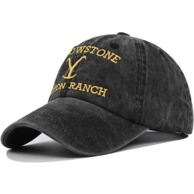 Nouveau Chapeau d'Été Ranch Dutton Yellowstone Ponytail Croisée Casquette de Baseball Usée Broderie Extérieure Chapeau Pare-Soleil Casquette de Couleur Unie 54-60CM gray