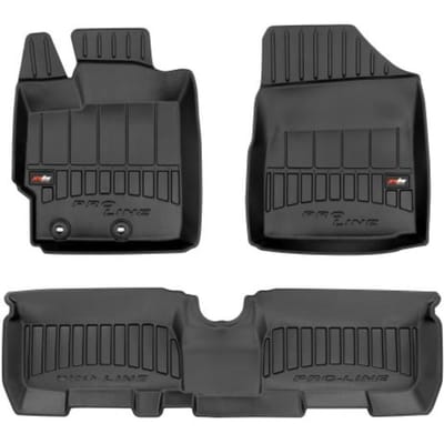 Frogum Toyota Yaris II 2005-2011 - Automatten Set (3-delig) - TPE Rubber - 6 cm Hoge Rand - Geurloos