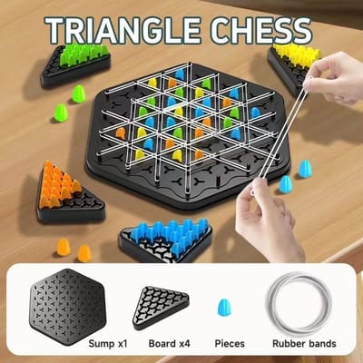 Geometrie Ketting Driehoek Schaak Puzzel Spel Speelgoed Bordspel Logisch Denken Elastiek Spel Feest Familie Interactieve Gevechtsset