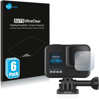 Savvies - Screenprotector voor GoPro Hero 8 Black (Lens) - Folie Beschermfolie transparant 6 Stuks