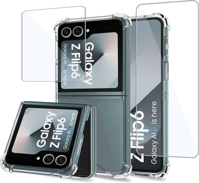 Geschikt voor Samsung Galaxy Z Flip 6 / Flip 7 FE - Hoesje + Screenprotector – Beschermglas Folie - GuardCover