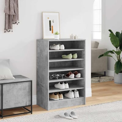 vidaXL - Schoenenkasten - 60 - x - 35 - x - 92 - cm - Betongrijs