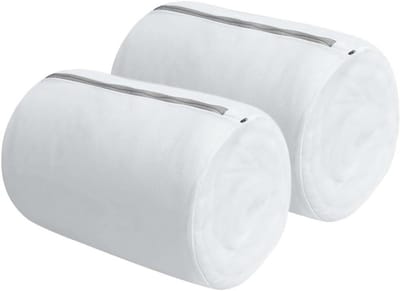 Waszakken Netstof - Kleding Beschermers - Kleding Wassen - Met Rits - 2 Stuks 33cm - Grijs Wit
