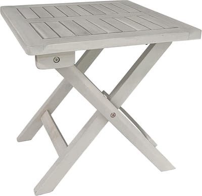 Houten Bijzettafel Inklapbaar - Wit Gelakt - Ideaal Voor Binnen En Buiten