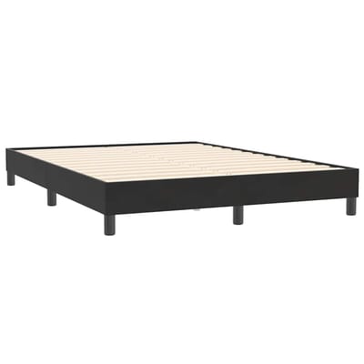 vidaXL - Boxspring - zonder - matras - fluweel - zwart - 140x210 - cm