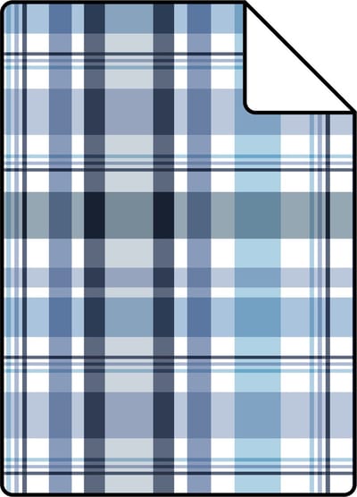 Proefstaal ESTAhome behang ruiten blauw - 26.5 x 21 cm - 138820-S