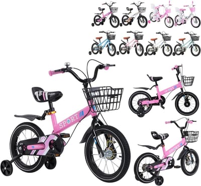 Kinderfiets met mand en steunwielen 12/14/16 inch voor jongens en meisjes - Perfect voor beginners