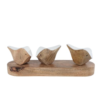 Sculptuur decoratie 3 Birds kleurrijk karton speelgoed 22x5,5x6,5cm.
