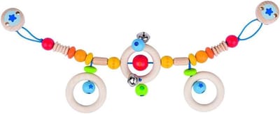 Kinderwagenketting - Regenboog Speelgoed - Baby Vermaak - Houten Kralen - 40 cm - Multicolor