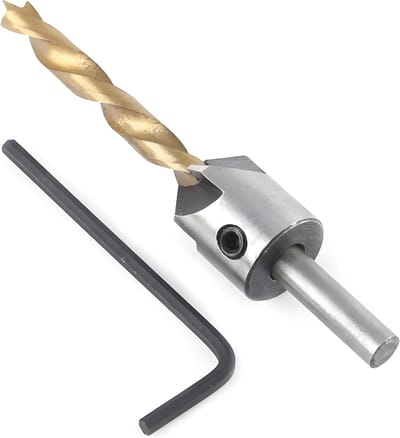 Houtbewerking Countersink Boor Set voor Spiral Boren, Houtbewerking Gereedschap met Ronde Schacht en Inbussleutel (5mm) voor Precisie en Efficiëntie