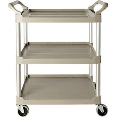 Rubbermaid-servicewagen Utility Cart, 3 verdiepingen, open uitvoering, tot 90 kg, platina