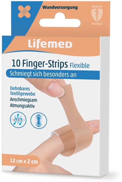 Lifemed Vinger-Strips 'Flexibel', beige, 10st.