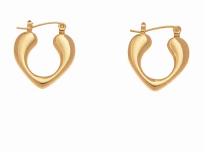 WeLoveSilver - oorhangers - goudkleurig hart - hypoallergeen - 20mm