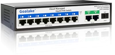 8-poorts Poe Switch - Cloud Managed Ethernet Switch met 10 Poorten PoE op 120 W, Eenvoudig Beheer en Ultra Remote Cloud tot 250 m