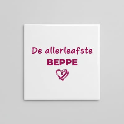 “De allerleafste Beppe” Friese Oma Tegel – Hartverwarmend Cadeau voor Grootmoeder – Keramische Tegel 15×15 cm