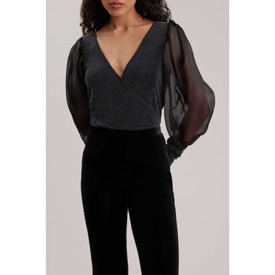 Anne Fontaine Burlesque Top Black Size: 36 | Long-Sleeved Tops Outlet | Dames | Zwart