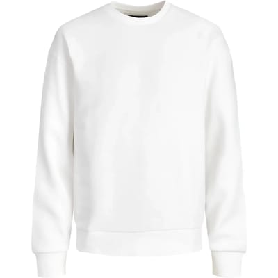 JACK & JONES Star basic sweat crew neck regular fit - heren sweatshirt katoenmengsel met O-hals - offwit