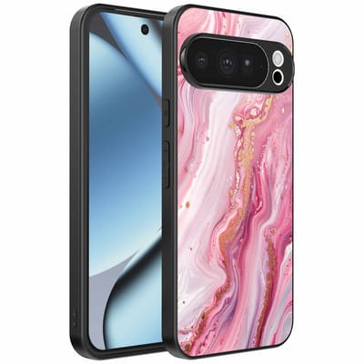 Geschikt voor Google Pixel 10 Pro Telefoonhoesje met marmer opdruk - TPU backcover case marble design - Roze - Smartphonica geschikt voor Google Pixel 10 Pro