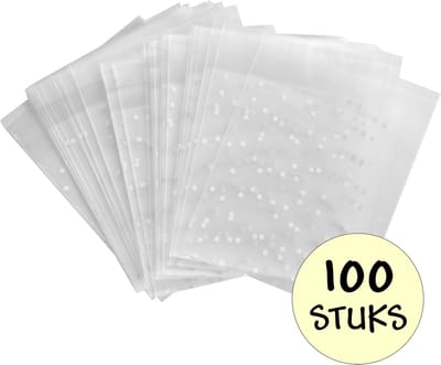 100x Cellofaan Stipjes Zakjes 10x10 cm - 100 Stuks Uitdeelzakjes - Cellofaan Plastic Traktatie Kado Zakjes - Snoepzakjes - Stipjes - 10x10 cm