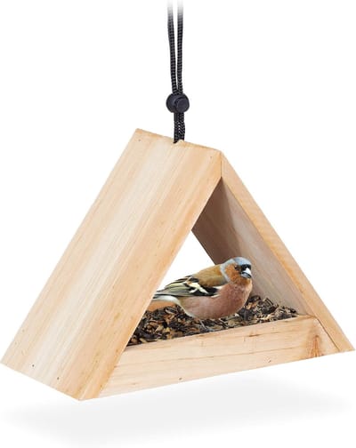 Famanu – Vogelvoederhuisje om op te hangen - voor kleine vogels - vogelhuis - balkon - weerbestendig - metalen voederhuisje - voor kleine vogels