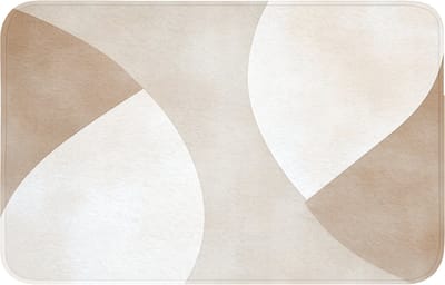 Badmat 80x50 cm - Antislip - Bruin - Japandi - Abstract - Badmatten voor badkamer - Badkamermat - Douchemat - Badkamer mat