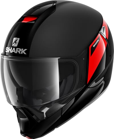 SHARK EVOJET KARONN MAT Motorhelm Systeemhelm Zwart Rood Black - Maat XS