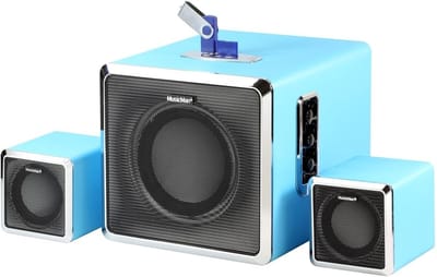 Bluetooth Speaker - Soundstation Muziekbox - Muziek Afspelen - 2.1 Surround Systeem - 27 Watt RMS - Blauw