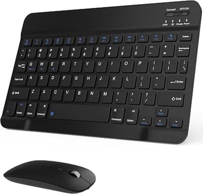 KZQ Draadloze Bluetooth toetsenbord en muis combo - Ultra-slim en compact set voor tablet en laptop - Draagbaar en universeel - Zwart