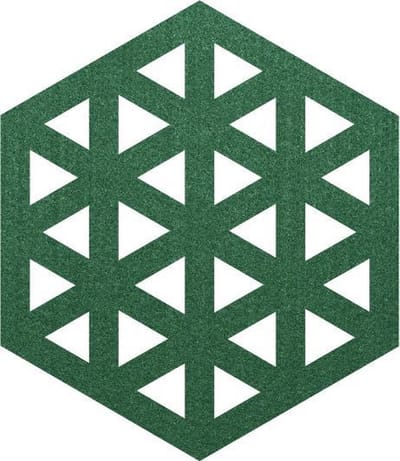 Design Hexagon vilt onderzetters - Donkergroen - 6 stuks - ø 10 cm - Tafeldecoratie - Abstract - Glas onderzetter - Cadeau - Woondecoratie - Tafelbescherming - Onderzetters voor glazen - Keukenbenodigdheden - Woonaccessoires - Tafelaccessoires