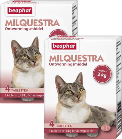 Beaphar Milquestra Kat - Anti wormenmiddel - 2 x 4 tab 2 Tot 12 Kg