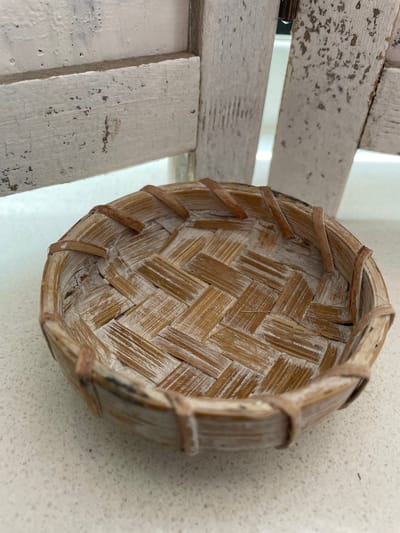 HomeBound by KY | Bamboo schaaltje hoog naturel | schaaltje | leuk voor amberblokjes | 9x9x3,5cm