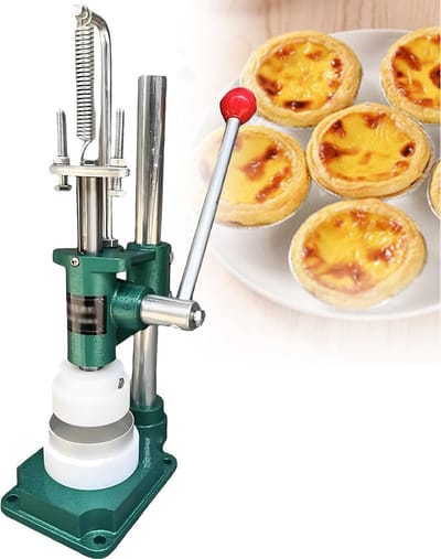 Handmatige Taartpers - Taartvormer Puddingbeker - Taartschelpen Maken - Hefboom Mechanisme - 12x20x42cm - Zilver
