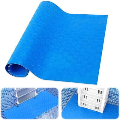 Zwembadladdermat - Beschermmat - Veilig Zwemmen - Antislip Rubber - 40x90 cm - Blauw