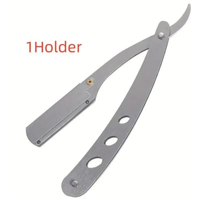 Rasoir droit de sécurité pliable pour hommes Lame de rasage en acier inoxydable Outil d'épilation visage corps Durable Aiguisé gray