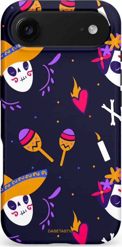 Casetastic hoesje geschikt voor Apple iPhone Air - MagSafe - Dubbellaagse bescherming - Muertos fiësta - Fashion Case - Donkerblauw