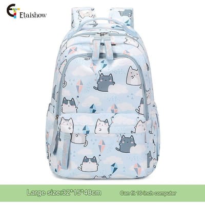 Schooltassen voor Meisjes Leuke Print Kat Schoolrugzak en Handtas Kawaii Kinderrugzak Terug naar School 2024 Mochila Escolar