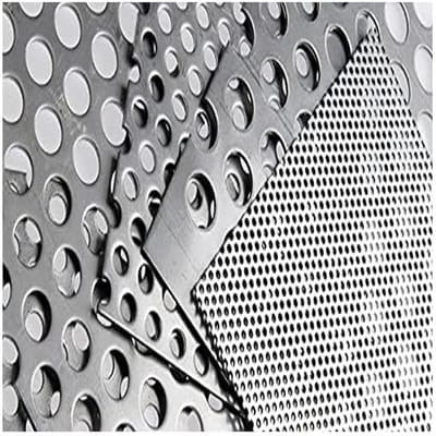 Geperforeerde Plaat - Roestvrij Staal - Decoratief Scherm - Geborsteld Gepolijst Oppervlak - 35x35cm - Zilver