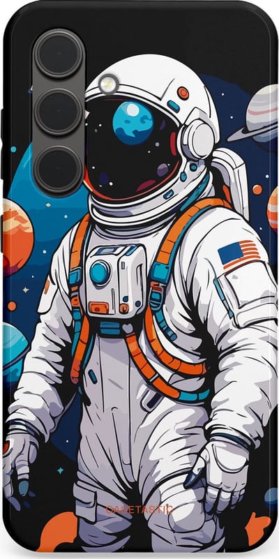 Casetastic Hoesje Geschikt voor Samsung S24 - Stijlvolle Beschermende Duo-layer Case - Astronaut in space