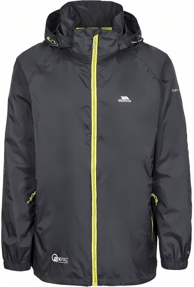 Trespass regenjas Qikpac X - Unisex opvouwbare jas Tp75 Zwart