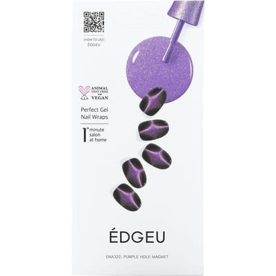 Perfecte Gel Nagellak Wrap, Ena 322 Paars Gat Magneet, Set van 19 purple