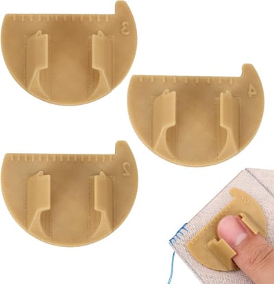 Naaiven Liniaal - Steek Geleider - Gelijkmatige Steken - 3 Maten Set - 5x3.3cm - Bruin