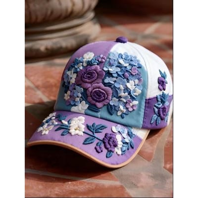 Elegante En Elegante Dames Baseball Creatief Cadeau Polyester Unisex Hoed Vintage Ademende Bloemenpet Retro Geborduurde Hoed brown