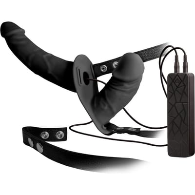 Dubbele Realistische Strap on met vibratie