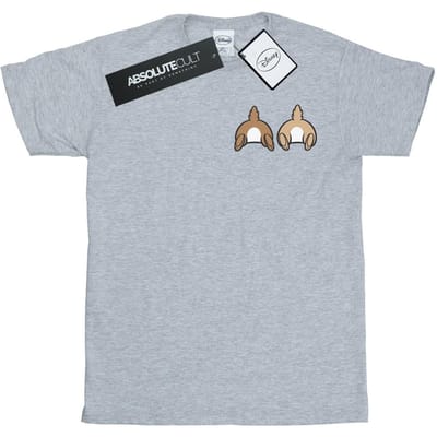 Disney Dames/Dames Chip N Dale Rugzijde Borst Print Katoenen Vriendje T-shirt (Sportgrijs)