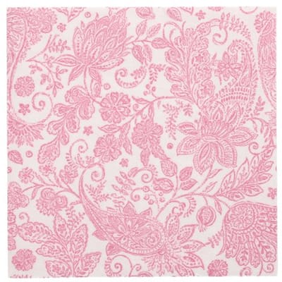 8x 20 Servetten ROYAL Collection 1/4 vouw 40 cm x 40 cm fuchsia Paisley