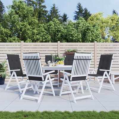 vidaXL - Tuinstoelkussens - 6 - st - hoge - rug - 120x50x3 - cm - stof - zwart