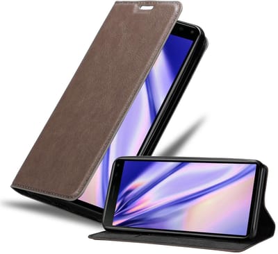 Cadorabo Hoesje geschikt voor Sony Xperia 20 in KOFFIE BRUIN - Beschermhoes met magnetische sluiting, standfunctie en kaartvakje Book Case Cover Etui