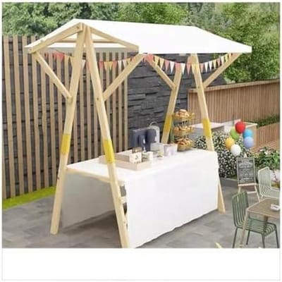 Opvouwbare Duwkar - Marktkraam Kar - Mobiele Verkoop - Lichtgewicht Ontwerp - 120x60x10cm - Wit